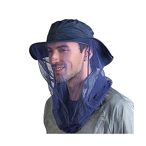 HunterBee Bee Keeper Beekeeping Veil Hat face Covering Costume Fly Hornet Insect Bug Mosquito mesh Cap Blue