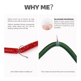 Wacky Worm O-Rings (180/150/120 Packs) – Heavy-Duty Silicone Senko Bait Protector (No Tool) | Prevents Bass from Ripping Soft Plastics | Fits All Senko Worms (Small/Medium/Large)