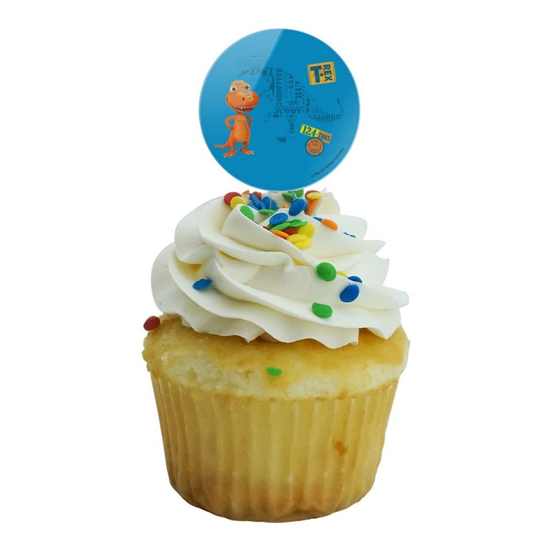 Dinosaur Train T-Rex Buddy Blue Cupcake Picks Toppers Decoration Set
