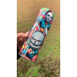 Tumbler Spooky  Tumbler 20oz Cup Mug Hot Cold Drinks w/ Lid Straw Stainless