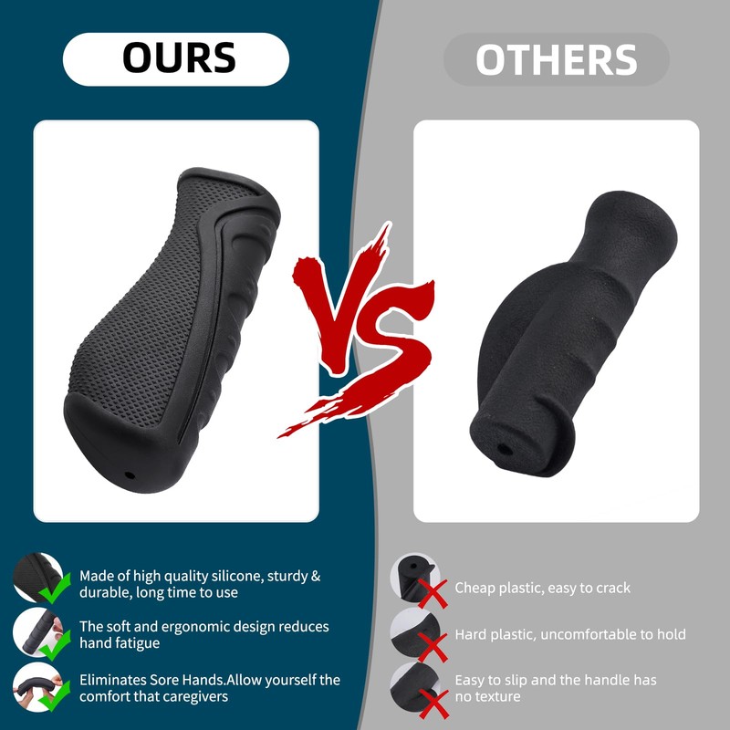 YIBEICO Handle Grip Replacement Parts for Drive Wheelchair, Anti-Slip Hand