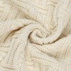 sourcing map 100% Cotton Cable Knit Throw Blanket,Soft Lightweight Lap