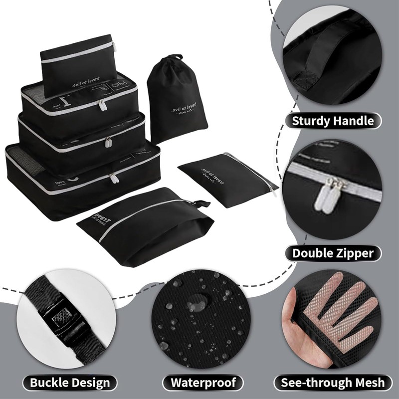 Suitcase Organiser, Suitcase Organiser Set, Packing Cubes, Waterproof Packing Cubes,