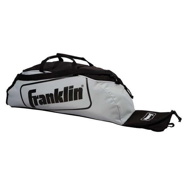 Franklin Sports Youth Baseball Bat Bag - Kids Teeball, Softball, Baseball Equipment Bag - Holds (3) Bats, Helmet, Cleats + More - Includes Fence Hook - Gray