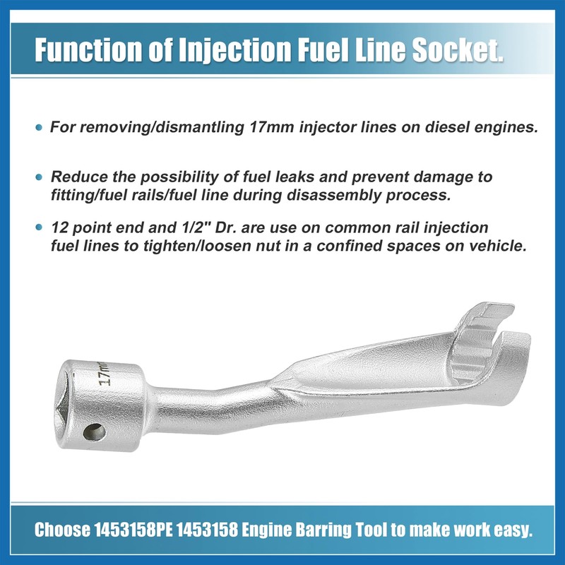 A ABSOPRO 17mm 12 Pt Common Rail Injection Fuel Line