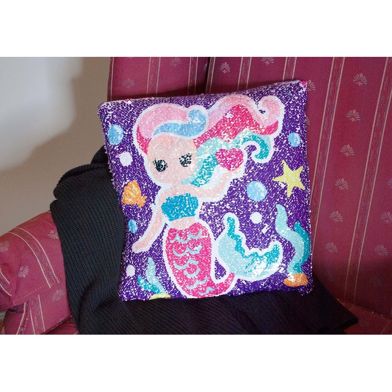 Master Toy Reversible Sequin Mermaid/Narwhal Decorative Pillow One Pillow