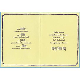 Designer Greetings Yellow Tree with Gold Foil Border Father's Day Card for Brother