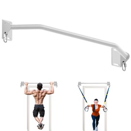 HWOOUSA Pull Up Bar Wall Mounted-Heavy Duty Joist Mounted Pull Up Bar-Premium Strength Training Pull-Up Bars-Fast and Easy Installation for Home and Garage Use,Supports up to 600 Lbs (White)
