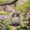 Bird Feeder for Outdoors Hanging, Owl Metal Wild Birdfeeders with