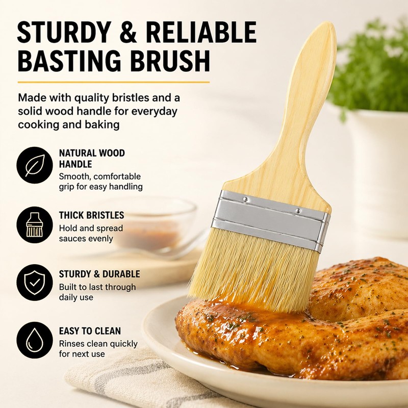 Bbq Skewer Kit - Stainless Steel Skewers - Basting Brush