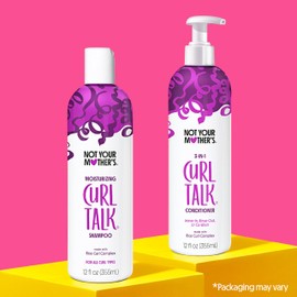 Not Your Mother's Curl Talk Shampoo and Conditioner (2-Pack) - 12 fl oz Each - Cleanse, Hydrate, Moisturize, & Enhance Curls - Long-Lasting Frizz Control for All Curly Hair Types