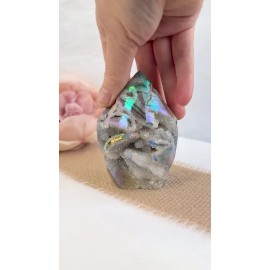 Natural Large Rare Aura Sphalerite Druzy Tower Obelisk Healing Mineral Ornament