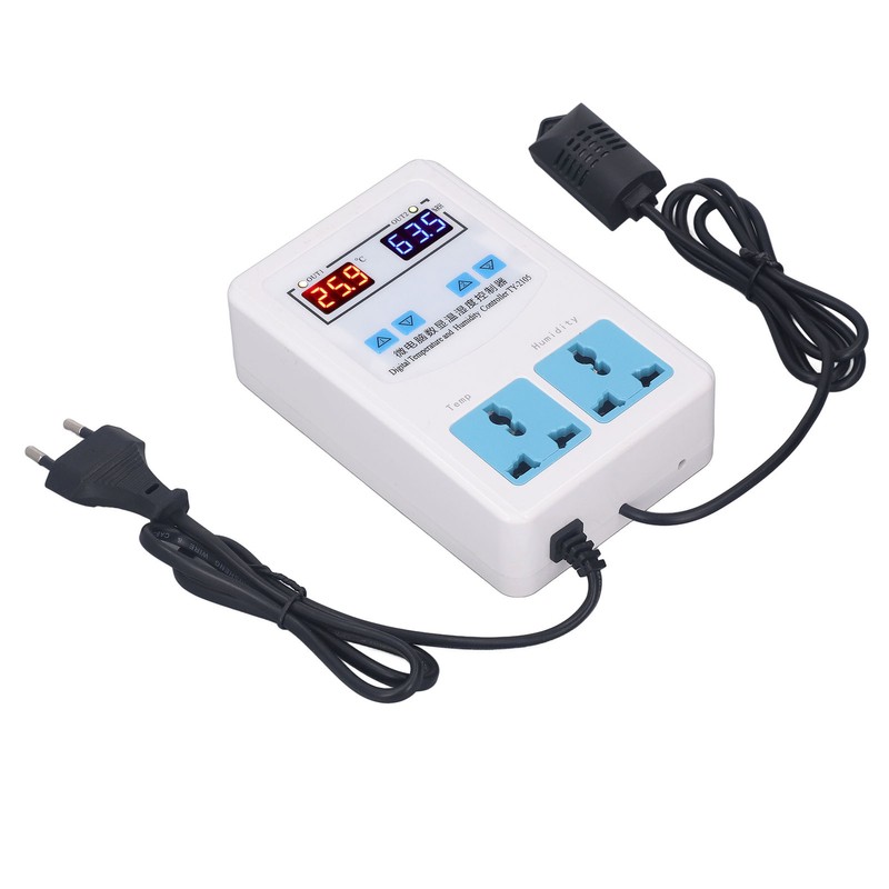 Temperature Humidity Controller -20~60℃ 0~100.0%RH LCD Display Humidistat Thermostat AC