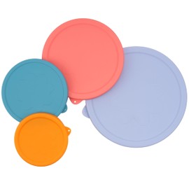 4 Pack Silicone Replacement Lids for Pyrex Mixing Bowls - 3, 6, 10 Cup & 4.5 Qt Sculpted Glass & Tinted Glass Bowls