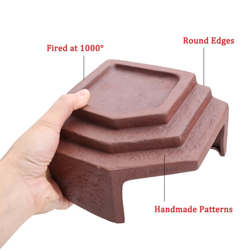Flushbay Reptile Habitat Décor Hideouts Basking Platform with Ramp for
