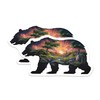 (2 Pack) Bear Nature Scene Stickers - Wildlife Art Sticker