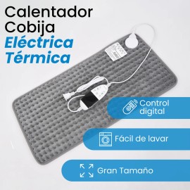 Compresa Caliente Eléctrica Zoma Oficial | Cojín Térmico Regulable Color Gris | Almohadilla Térmica Menstrual | Manta Térmica con Control Digital Apagado Automático | Compresa Terapéutica Cólicos