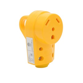 Nema TT-30R 30Amp 125V Female Socket Heavy Duty RV Replacement Socket for Camper Trailer Extension Power Cord. 30A 125V Camper Trailer AC Receptacle Yellow