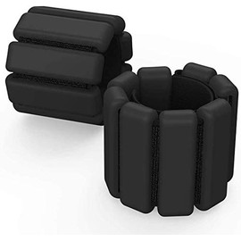 Cretee 2 PCS Adjustable Wrist Weights Ankle Weights Set for Exercise Walking Jogging Yoga Aerobics Pilates Weight-Bearing Bracelet Fitness Wristband (black)