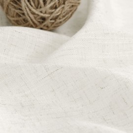 Cortinas texturizadas de lino de cocina color crema de 63 pulgadas de largo, 2 paneles de bolsillo trasero con pestaña semitransparente para ventana café, cortina neutra boho para recámara, baño, 36
