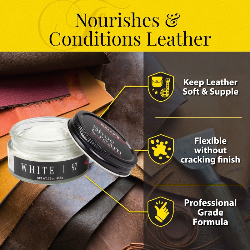 Kelly's White Shoe Polish 1.5 oz - Professional Leather Shoe