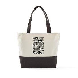 CafePress Cello Livegobe Blk Canvas Tote Top Zipper Closure