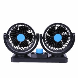 Jazooli 12v Fan Plug Car Van Truck Camper Campervan Caravan Motorhome Auto Portable Twin Dual Dash Cooling Swivel 360 Degree Cool 2 Speed Air Electric Fan