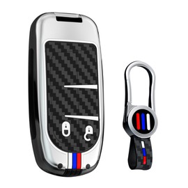 ontto luminous car key fob cover fit for Jeep Grand Cherokee Renegade Dodge RAM Durango Challenger Chrysler 200 300 key holder Metal Smart Shell case keyring keychain Accessories 2 buttons Silver