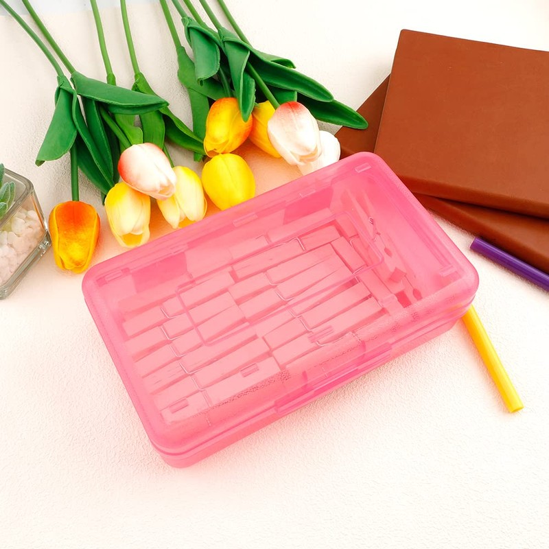 Pencil Box, Large Capacity Clear Pencil Case, 1 Pack Hard