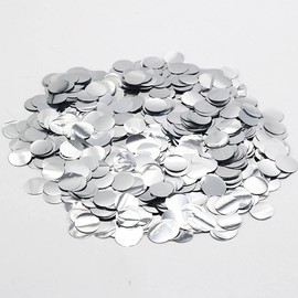 CC wonderland zone 50g Silver Metallic Shiny Round Confetti-Table Confetti for Party Decoration(Φ1.5cm)