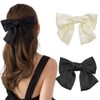 2PCS Big Bowknot Hair Clips Hair Ribbon Clips Soft Silky