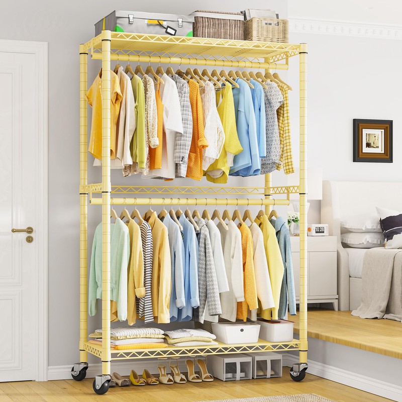 Raybee 79" H Heavy Duty Rolling Garment Rack for Hanging