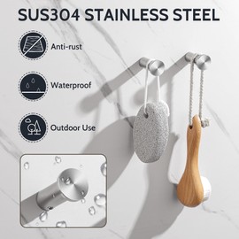 SAYAYO Coat Hooks Towel Hooks Wall Mounted, 4 Packs Wall Hooks for Hanging, Heavy Duty 304 Stainless Steel Bathroom Hooks for Bedroom, Kitchen, Outdoor& Hotel, Brushed Nickel
