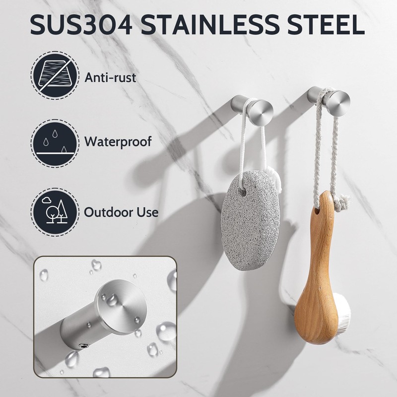 SAYAYO Coat Hooks Towel Hooks Wall Mounted, 4 Packs Wall