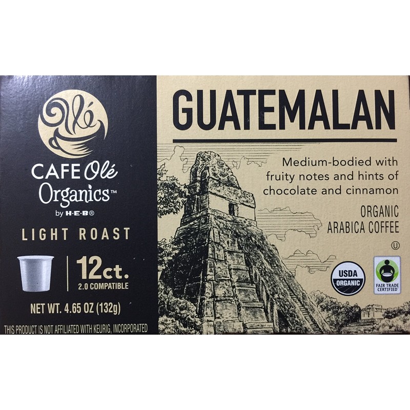 Cafe Ole Organic Guatemalan Light Roast Single Serve Coffee K-Cups