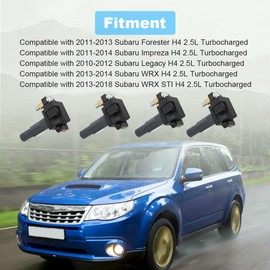 JDMON UF665 4PCS Ignition Coils Pack and Spark Plug Compatible with Subaru Forester 2011-2013 Impreza 2011-2014 Legacy 2010-2012 WRX 2013-2014 WRX STI 2013-2018 2.5L H4 Replacement for NGK93893