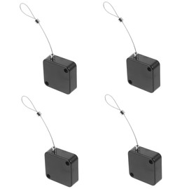 Operitacx 4 Stück Anti-Diebstahl-Pull-Box Draht einziehbare Kabelschlösser Sicherheitskabel mit Schloss Schließe verstellbares Kabelschloss Hochleistungskabelschloss Plastik Schwarz