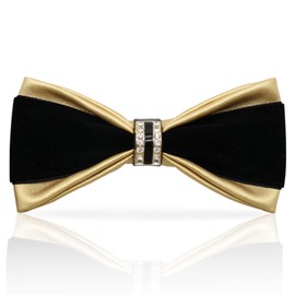 LHXzizizi Bow Tie for Men, Mens Bow Tie With Double Layer Design Adjustable Pre-Tied Bowtie for Wedding School Party Banquet (Black)