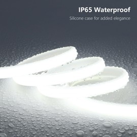 BENLUN AC 110V COB LED Strip Lights 98.4ft, 6000K Cool White LED Rope Light Outdoor Waterproof, 10W/M CRI 90+ Flexible Cuttable, for Bedroom, Living Room, Garden, Commercial, House