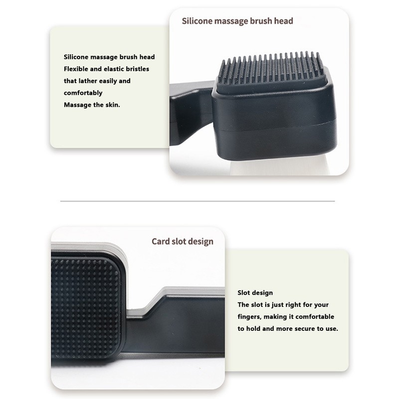 2Pcs Facial Cleansing Brush Effective Soft Black White Square Face
