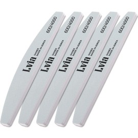 Elvia Shiner Half Moon File, 5 Pieces, White / 엘비아 샤이너 반달 파일, 5개, 화이트