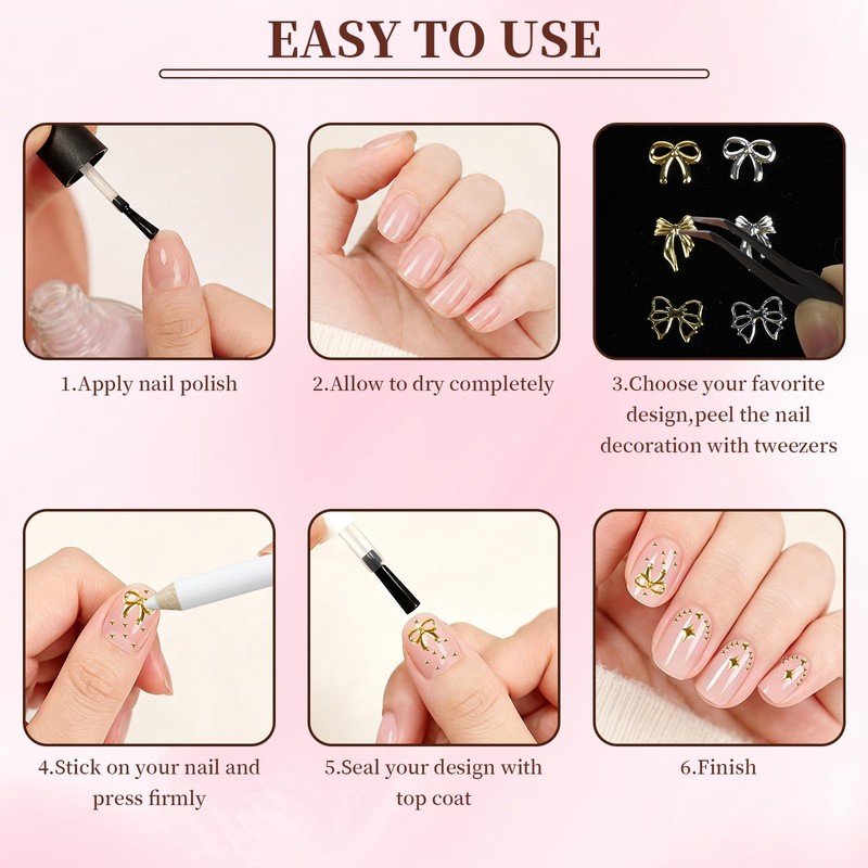 5 Boxes Nail Charms, Nail Gems for DIY Nail Art