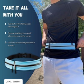 Nordrun Slim Running Belt Bag, blue