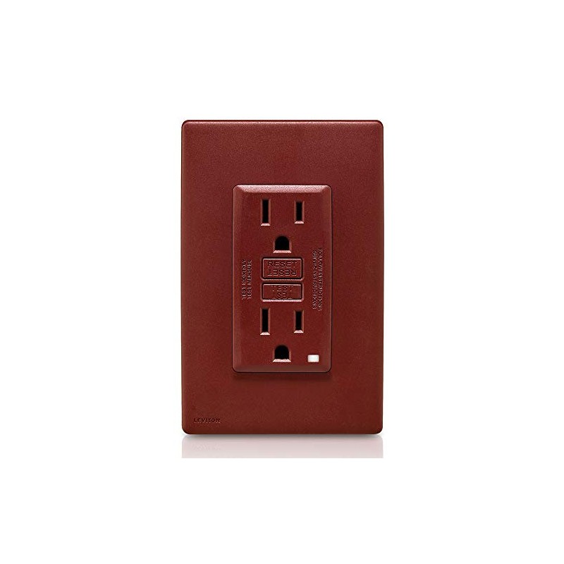 Leviton 15 Amp Renu Self-Test Tamper-Resistant GFCI Outlet, RGF15-DG, Deep
