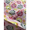 Yellow Funny Owls on Gray Color and on Pink Color