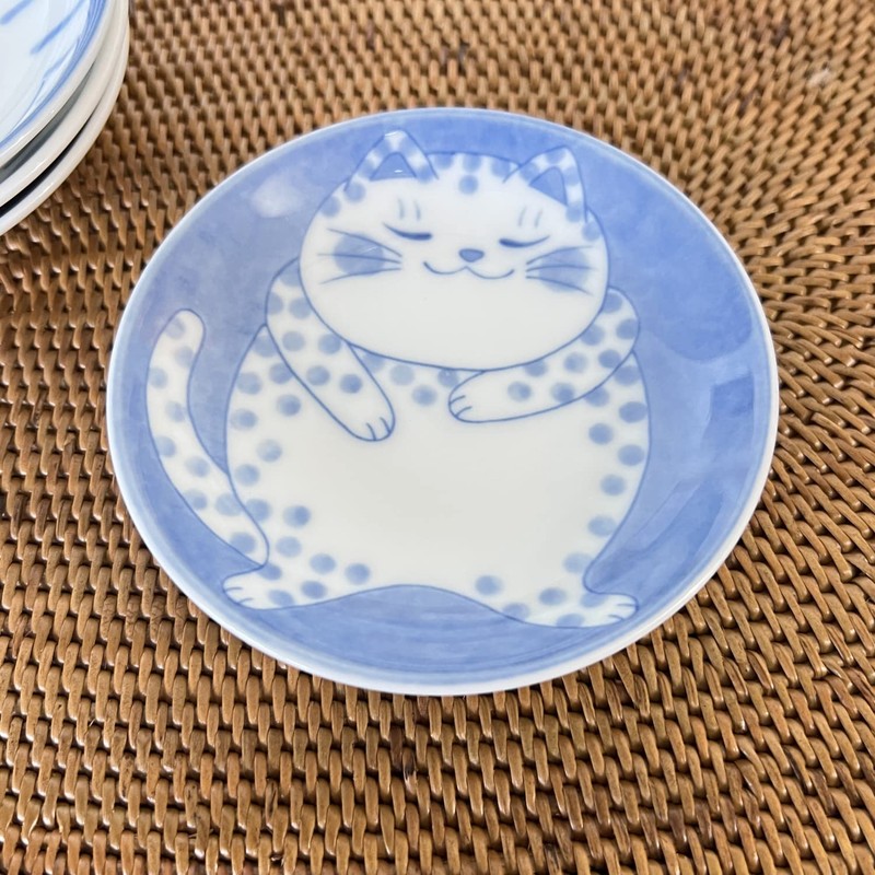 Fukubeya Mino Ware Nekogura Small Plate, 3.9 inches (10 cm)
