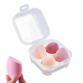 Esponja de Maquillaje 4 Piezas Beauty Blenders, Esponja Facial Maquillaje para Bases, Cremas y Polvos, Rosa