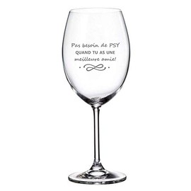 Verre gravé - Meilleure amie(PSY) - Verre à vin 20oz
