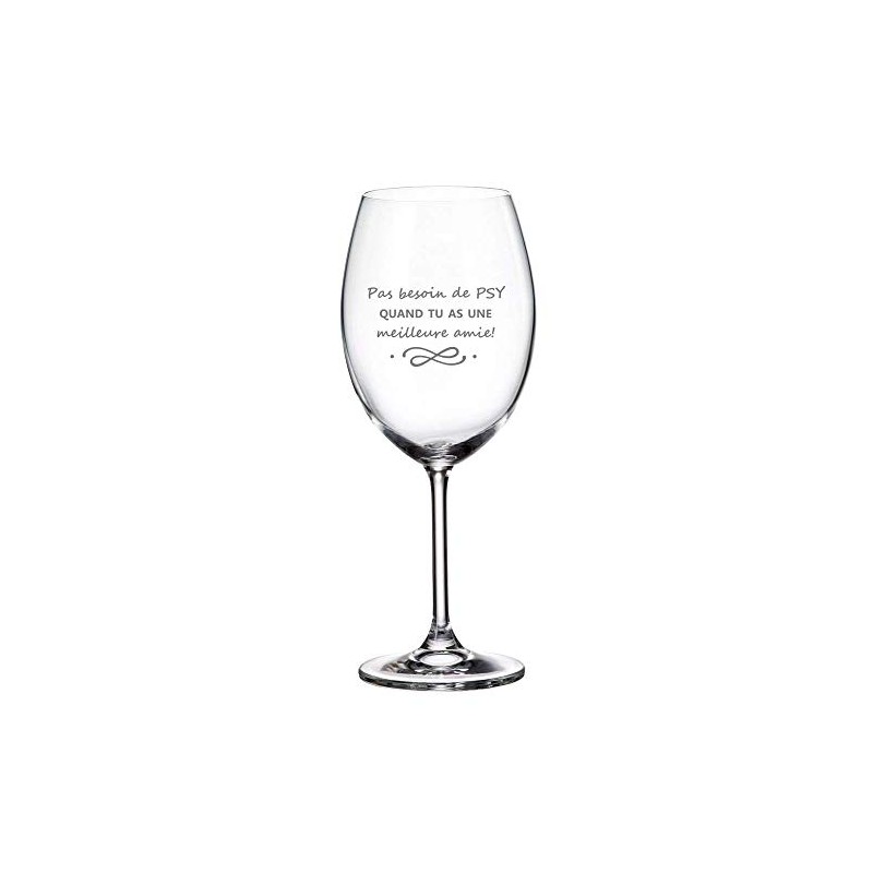Verre gravé - Meilleure amie(PSY) - Verre à vin 20oz