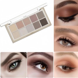 10 Smooth Matte Colors Eyeshadow Palette,Eye Shadow Pallets with Safe Formula,Makeup Palette for Women,Portable Eyeshadow for Natural Eye Make-Up,Waterproof & Long-Lasting,Versatile,Cement Color